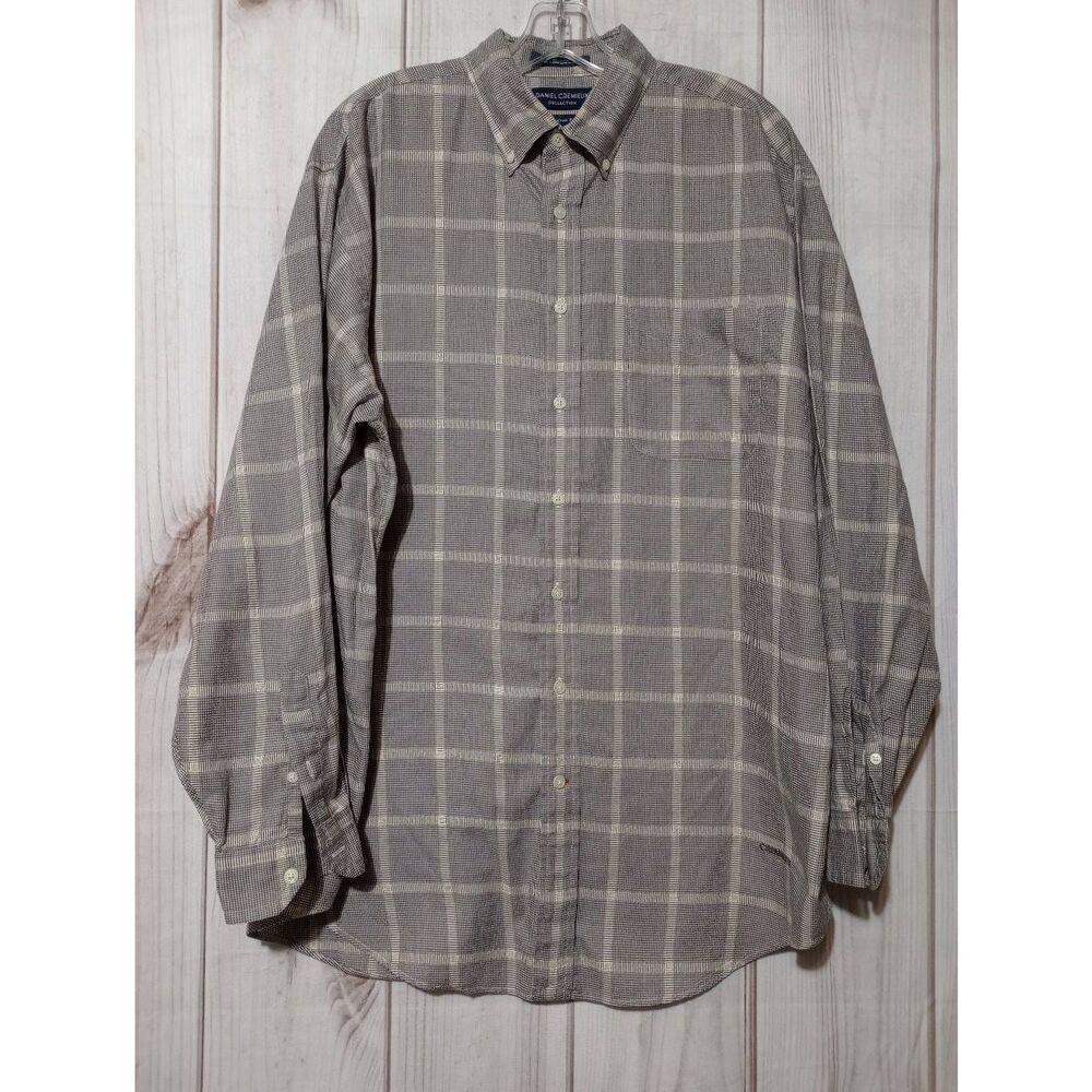 Daniel Cremieux Shirt Men's Large Tan Button Front Long Sleeve Light Weight